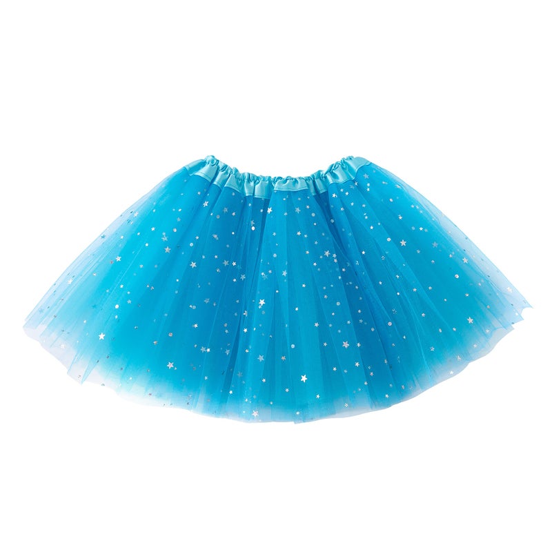 JastoreÂ® Girls Layered Stars Sequins Tutu Skirt Princess Ballet Dance Dress (Blue) - Image 5